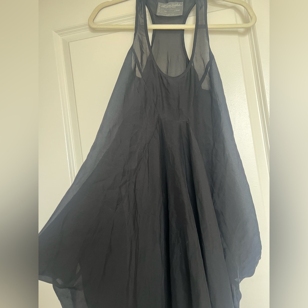 Elegant Sheer Black Sleeveless Dress - Picture 3 of 5